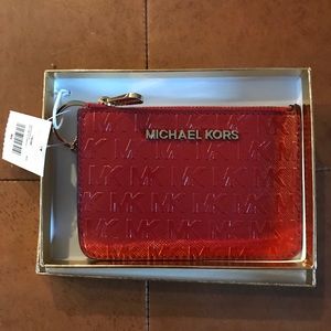 Michael Kors red leather wallet